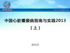 [CSC2013]中国心脏瓣膜病指南与实践2013（上）