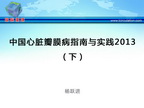 [CSC2013]中国心脏瓣膜病指南与实践2013（下）
